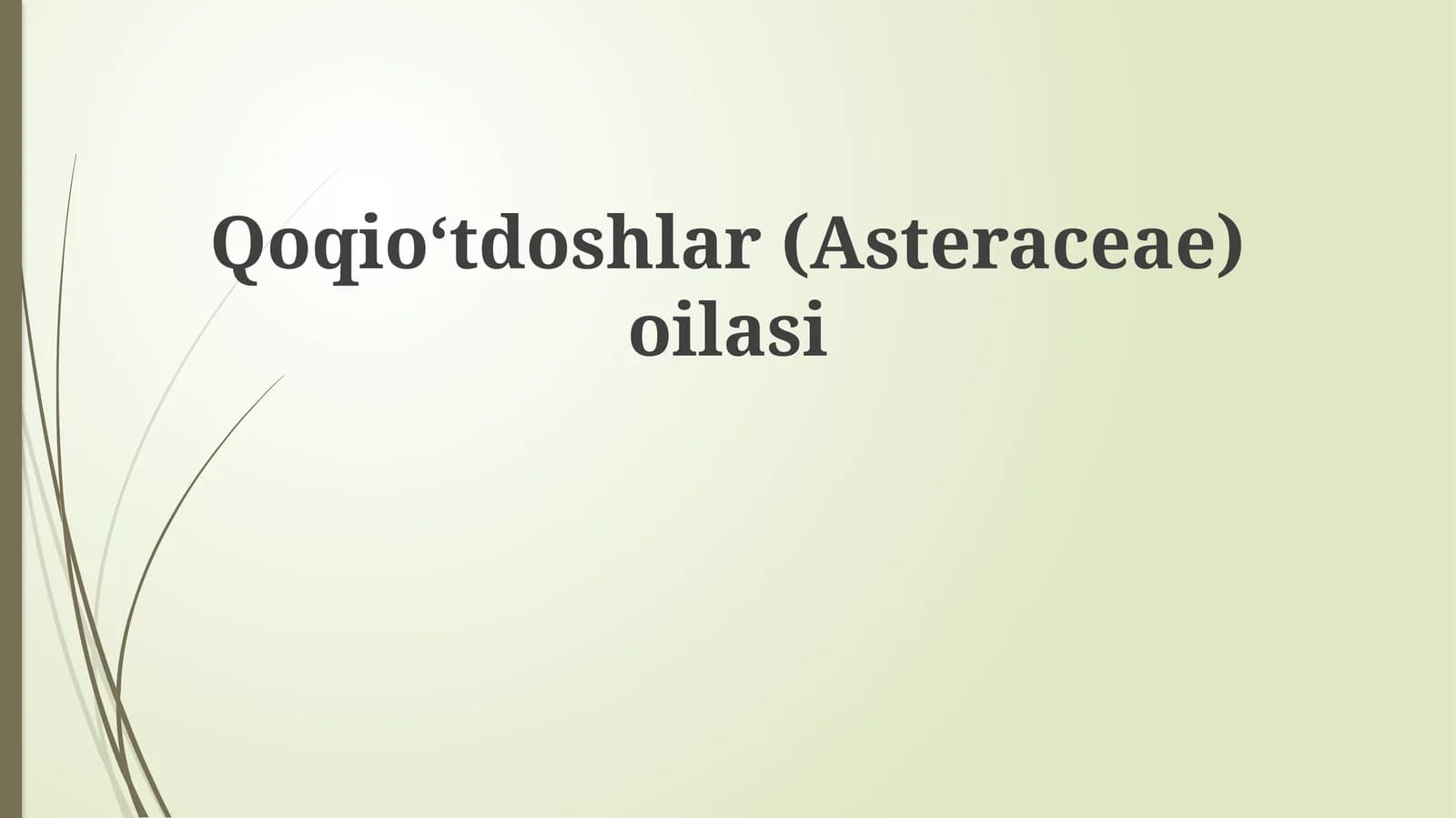 Qoqioʻtdoshlar(Asteraceae)oilasi