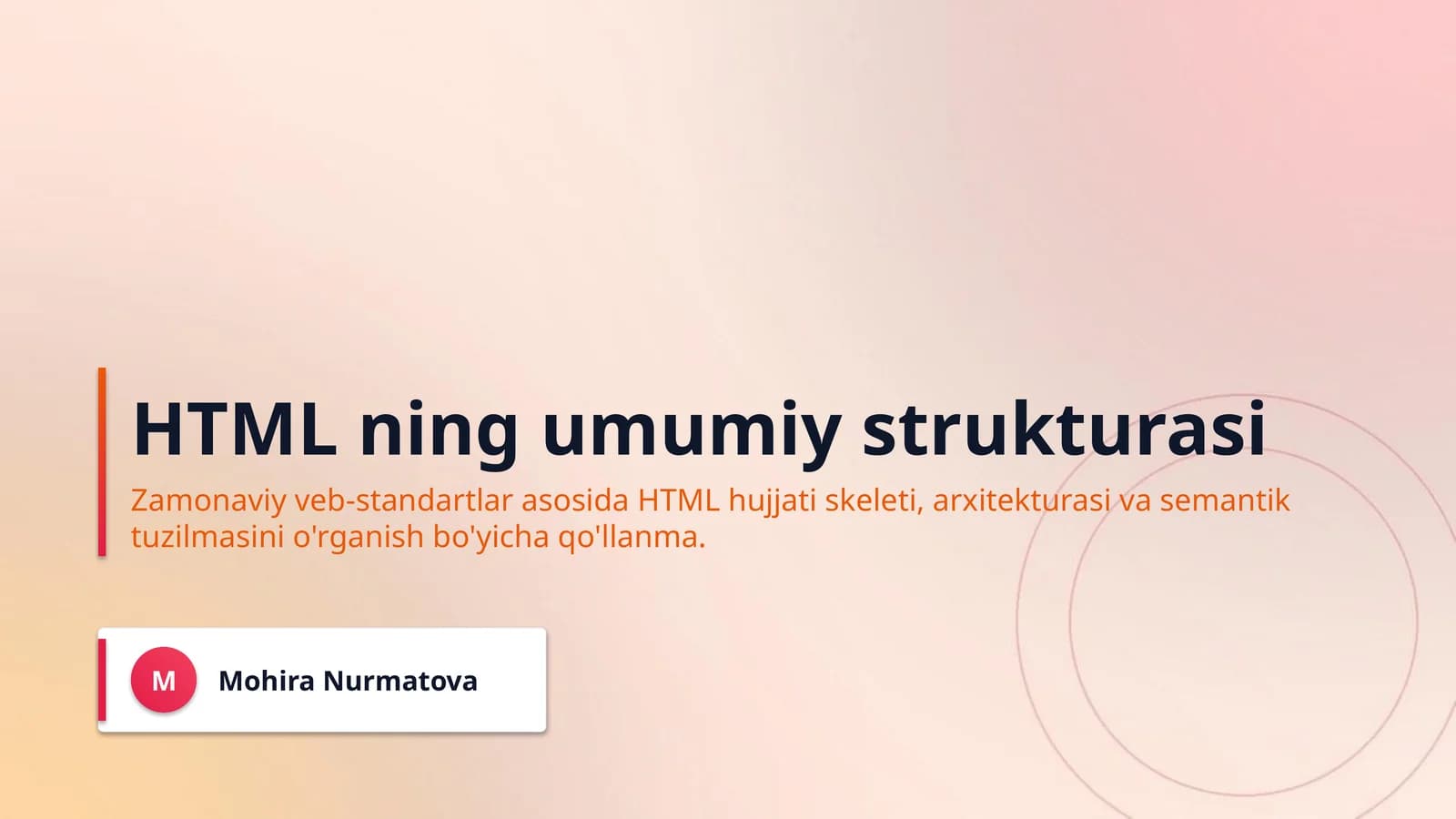HTML ning umumiy strukturasi