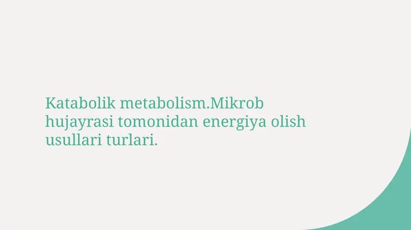 Katabolik metabolizm