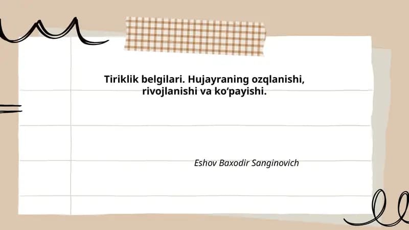 Tiriklik belgilari