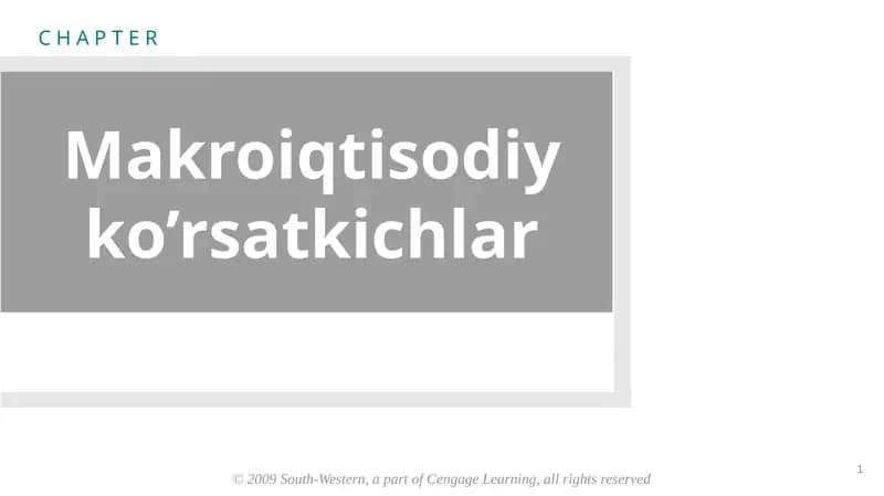Makroiqtisodiy ko’rsatkichlar