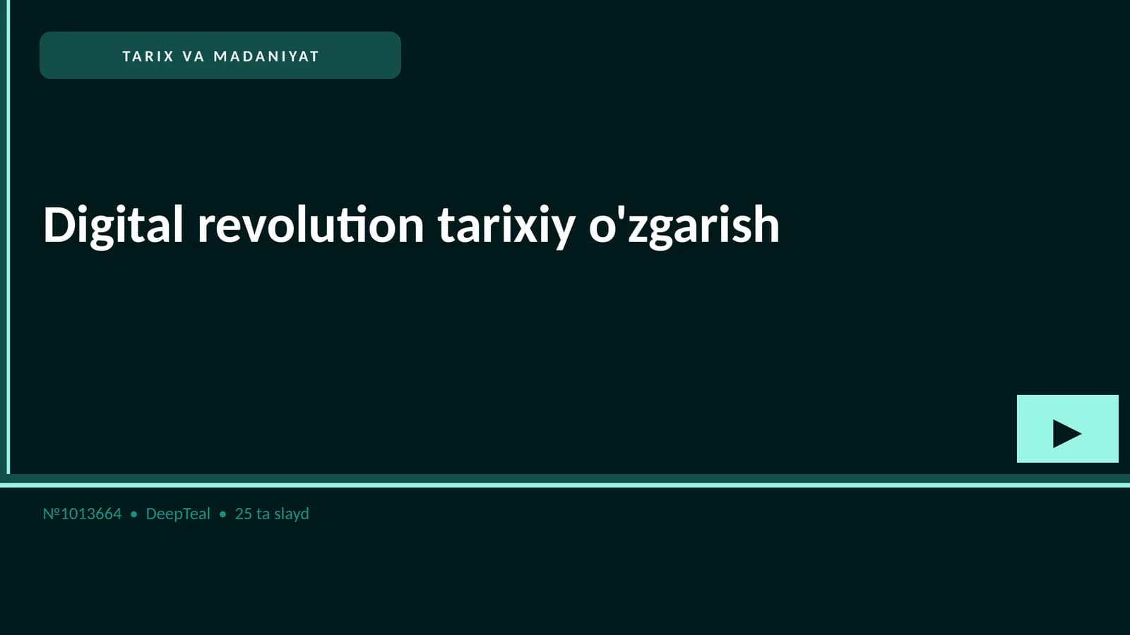 Digital revolution tarixiy o'zgarish