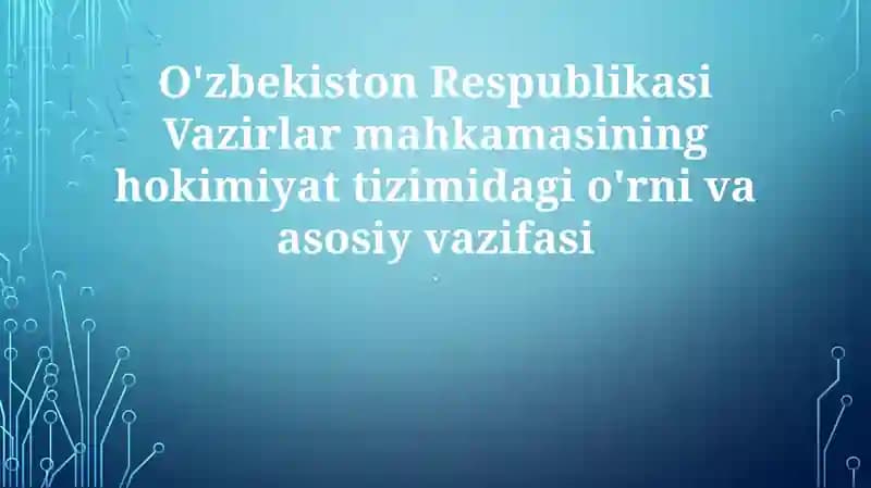 O'zbekiston Vazirlar Mahkamasi