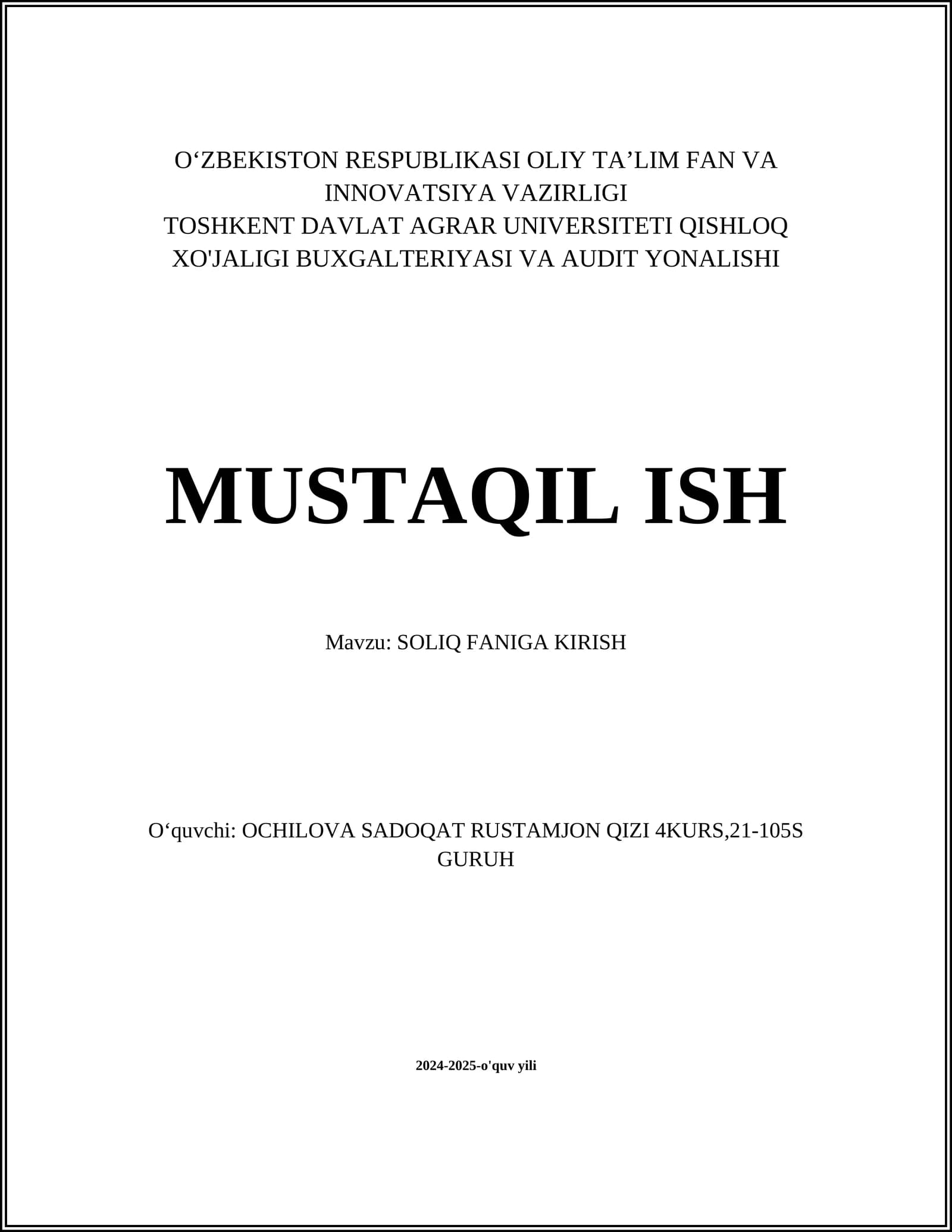 Soliq tushunchasi