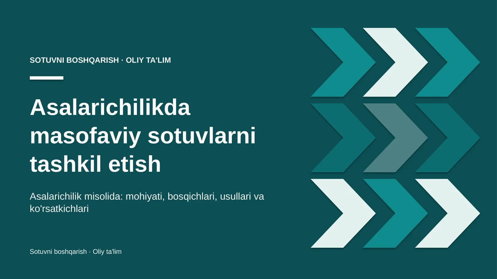Asalarichilikda masofaviy sotuvlarni tashkil etish