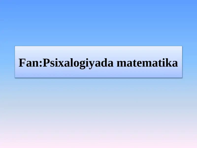 Mavzu: Gepotezalarni tekshirish