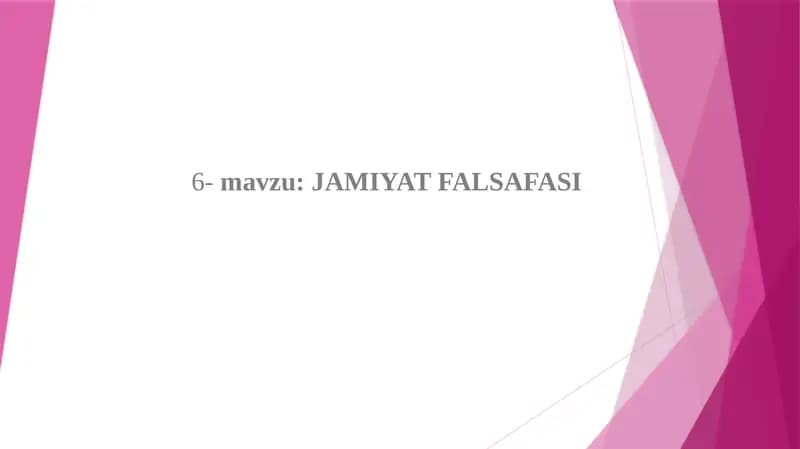 JAMIYAT FALSAFASI