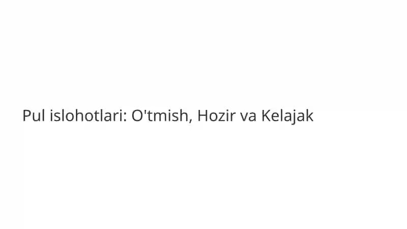 Pul islohotlari