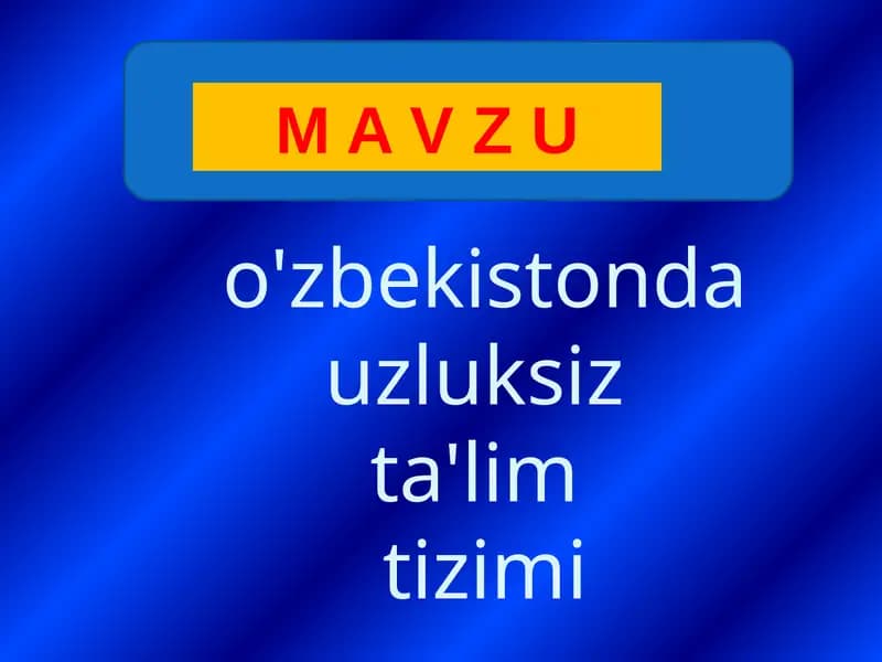 Xalq ta'limi tizimi