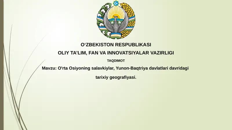 O'rta Osiyoning salavkiylar, Yunon-Baqtriyada davri dagi tarixiy geografiyasi
