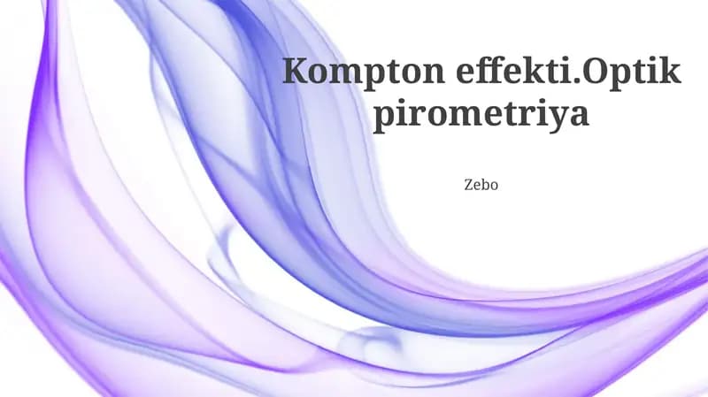 Optik Pirometriya Printsiplari
