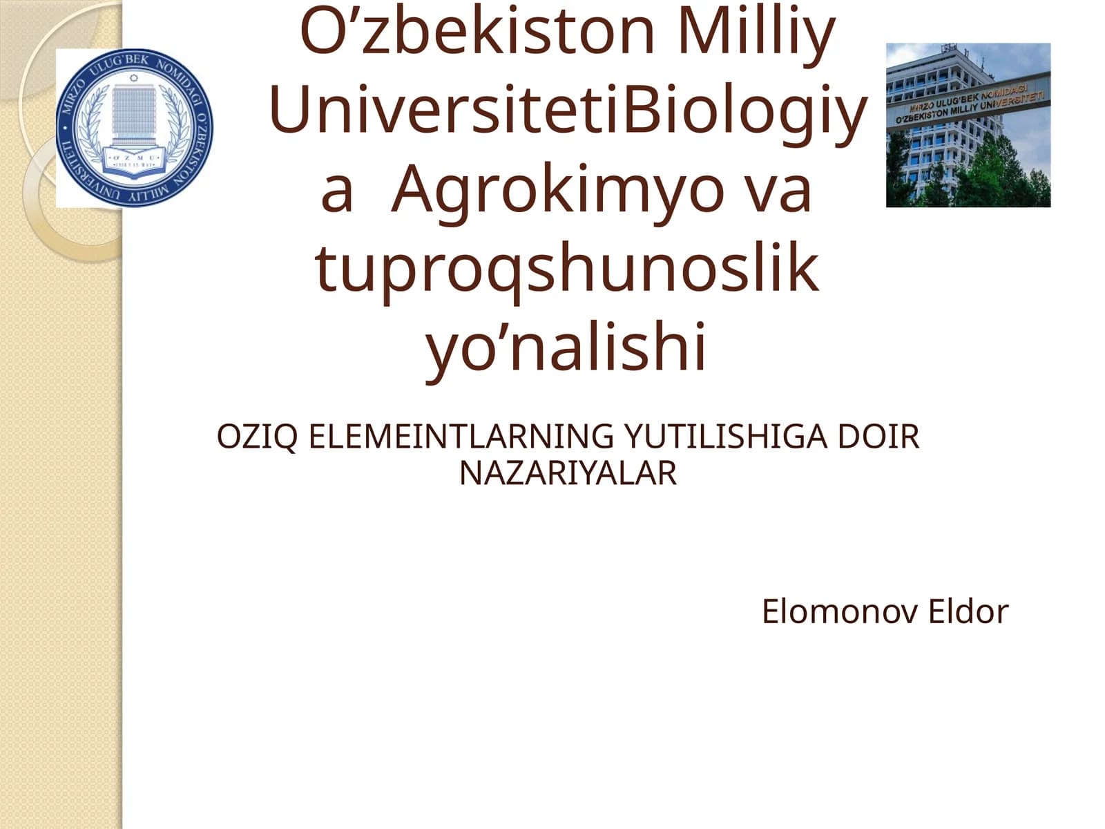 OZIQ ELEMEINTLARNING YUTILISHIGA DOIRNAZARIYALAR