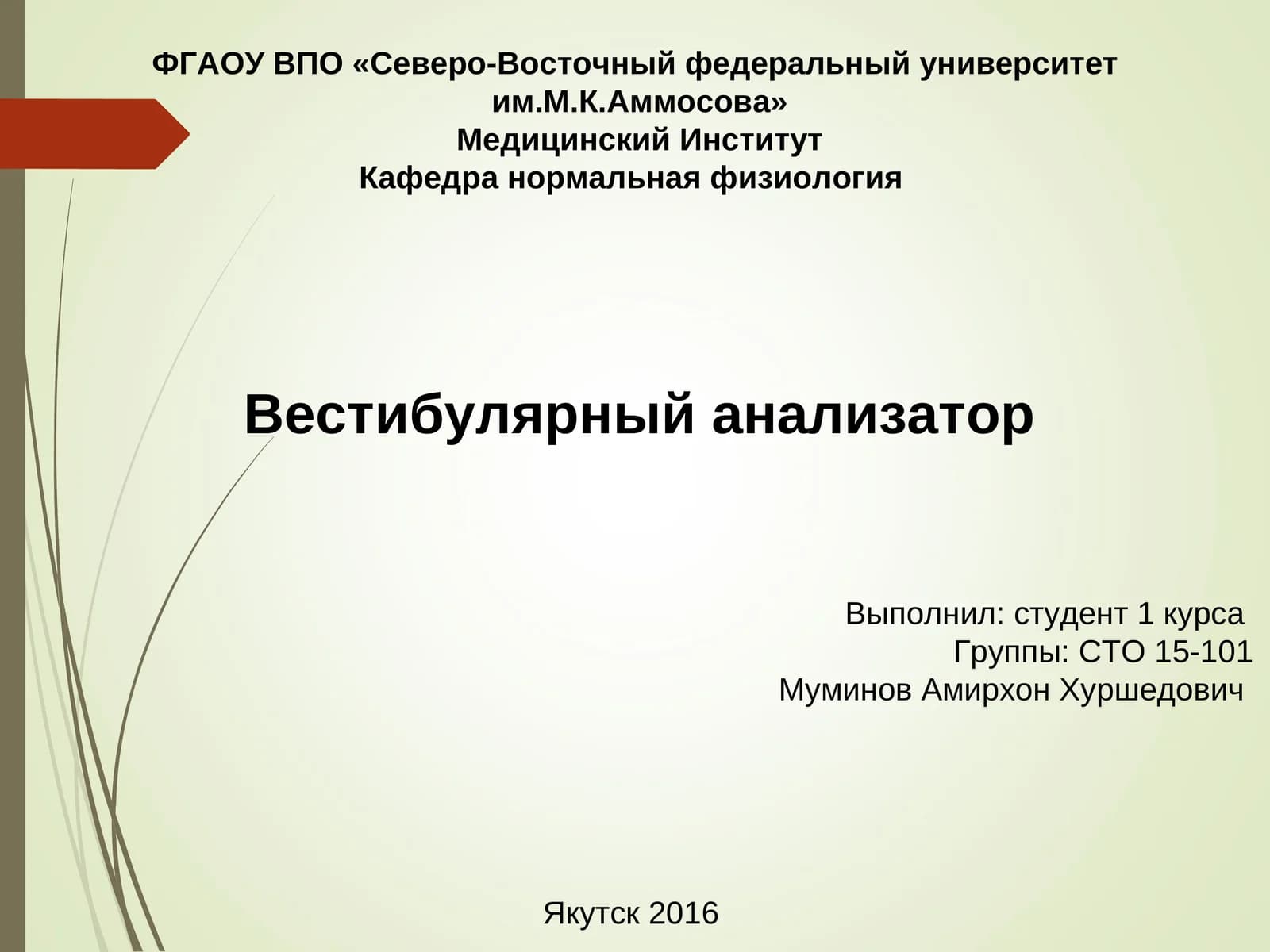Вестибулярный анализатор