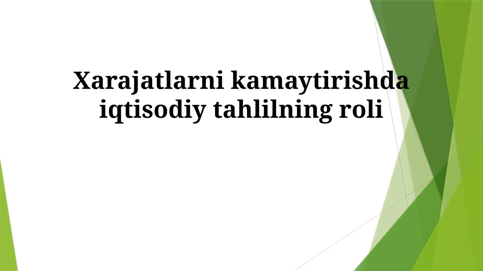 Iqtisodiy Tahlil