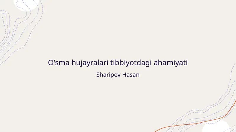 Oʻsma hujayralari tibbiyotdagi ahamiyati
