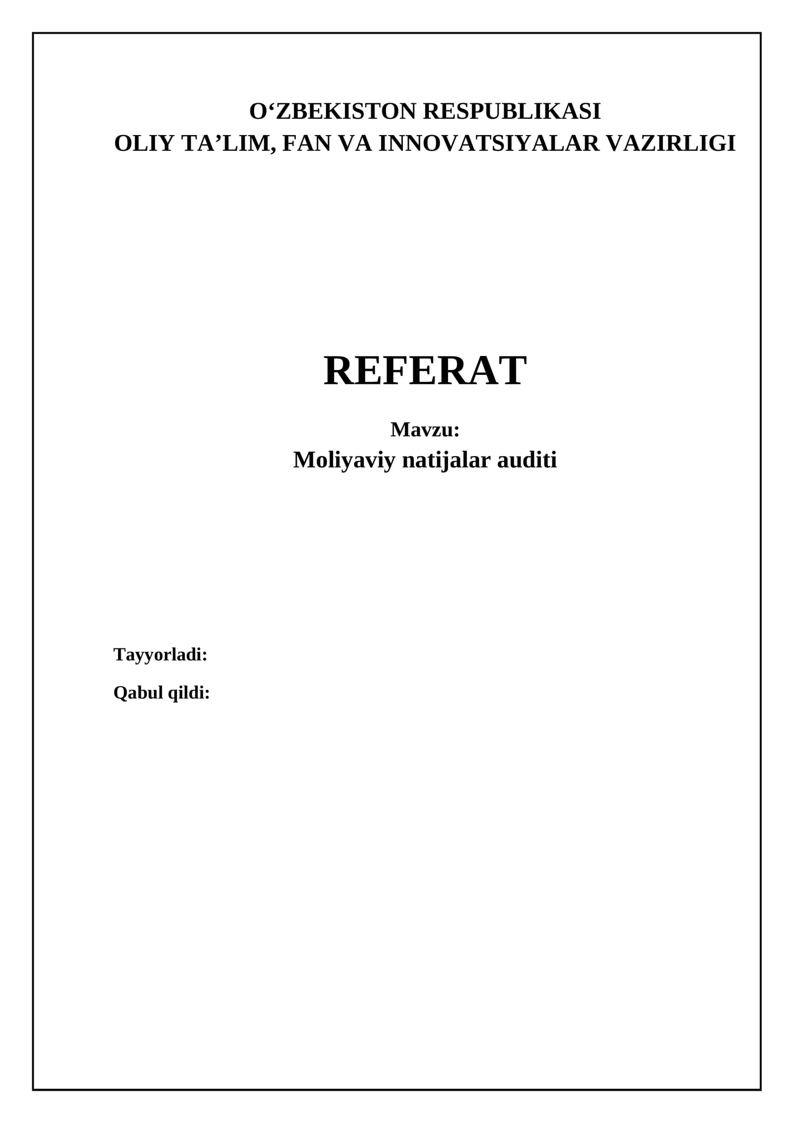 Moliyaviy natijalar auditi
