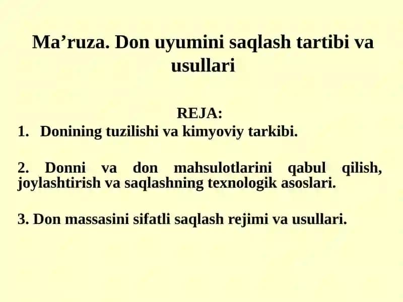 Ma’ruza.Donuyuminisaqlashtartibivausullari
