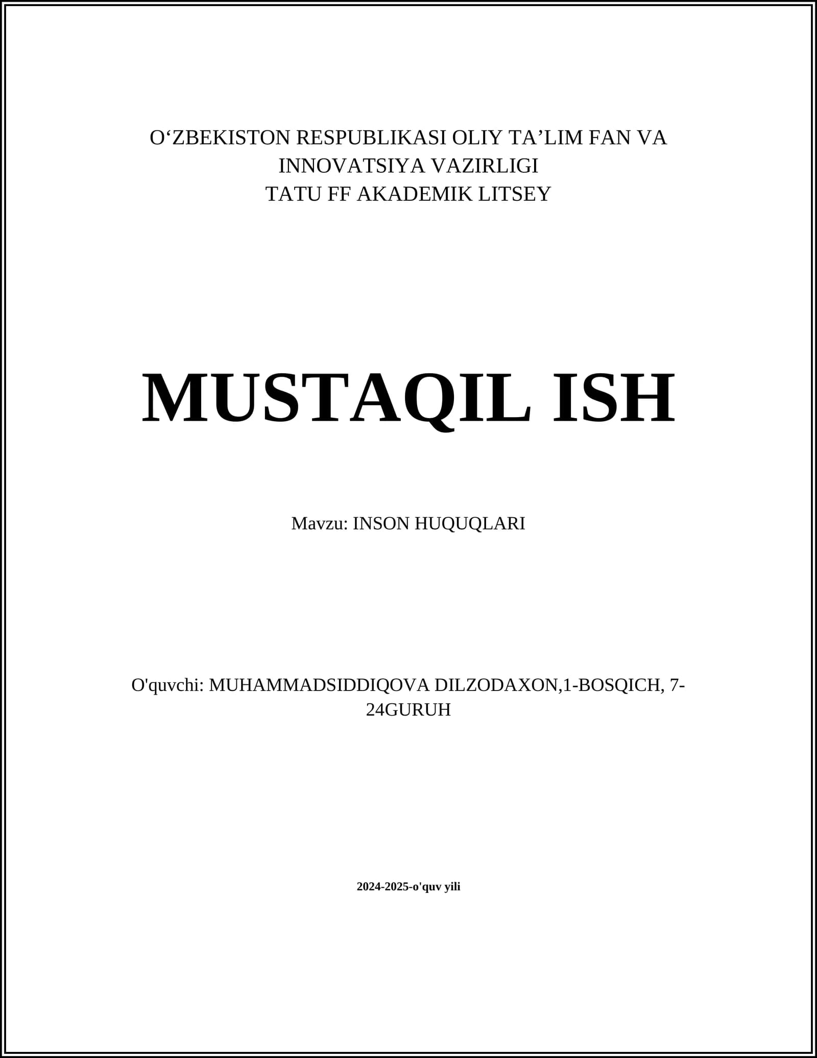 INSON HUQUQLARI