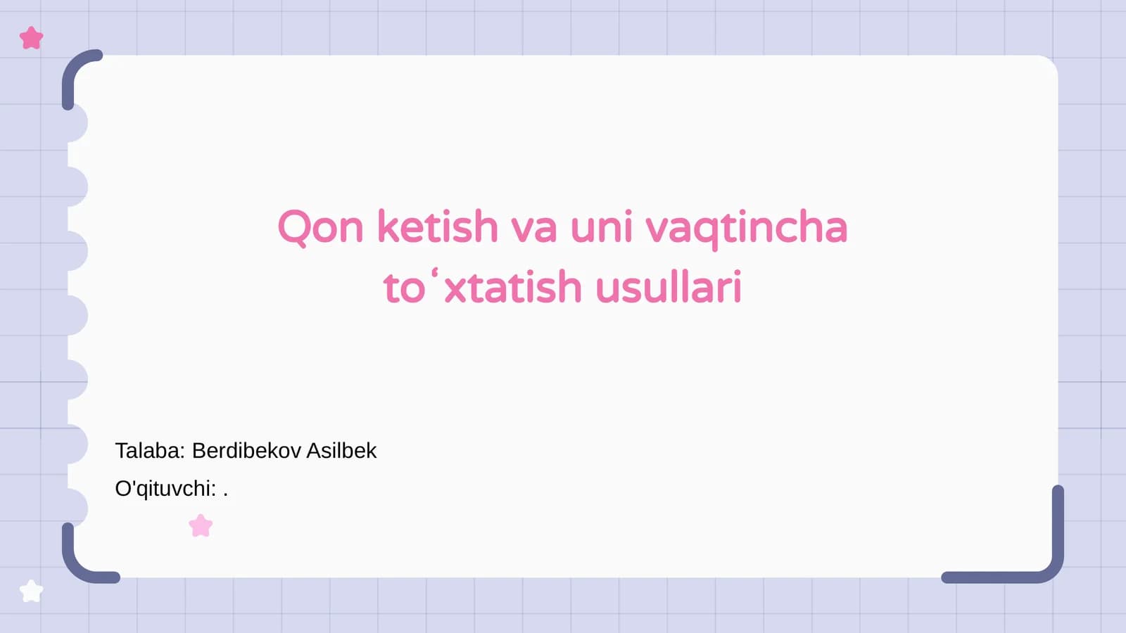 Qon ketish va uni vaqtincha toʻxtatish usullari