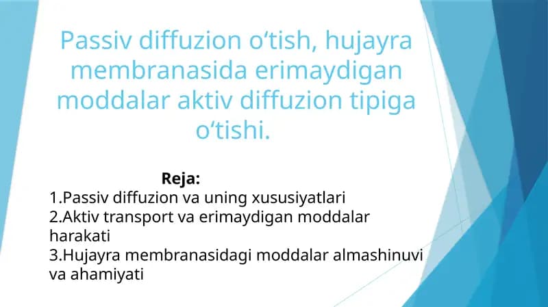 Hujayra membranasi va almashuv