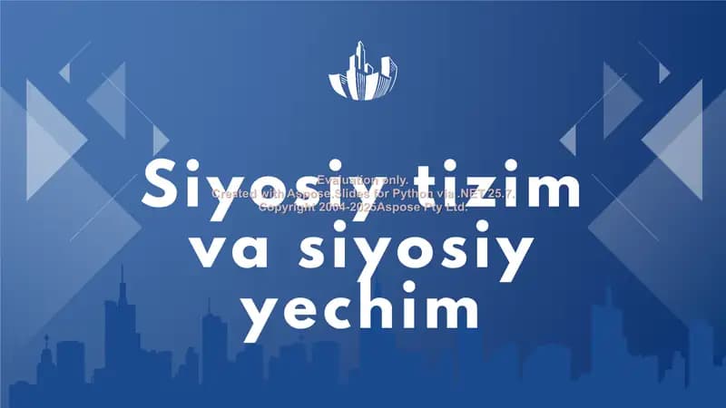 Siyosiy tizim va siyosiy yechim