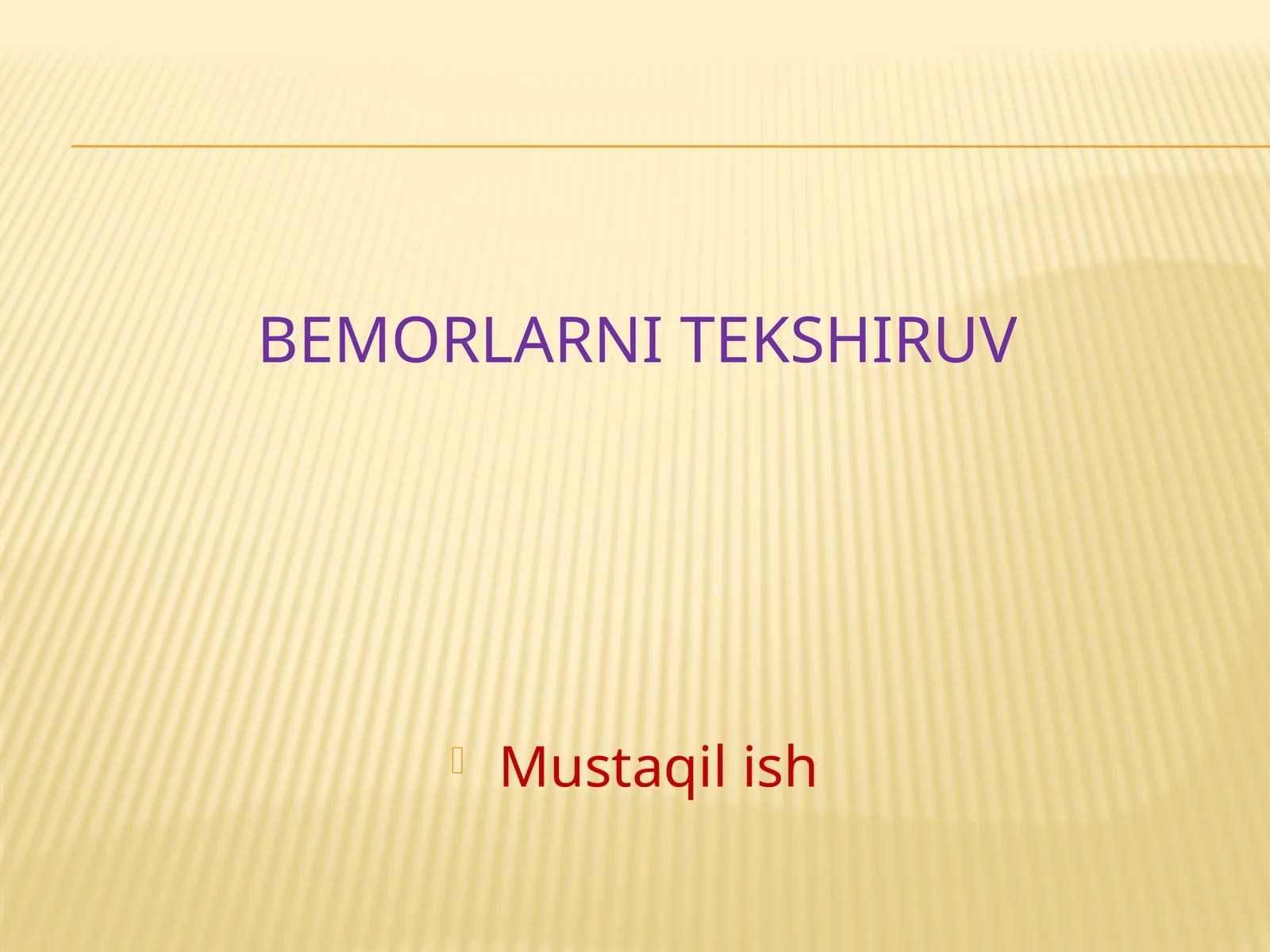 Bemorlarni tekshiruv