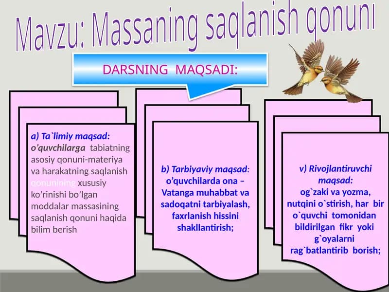 Massaning saqlanish qonuni