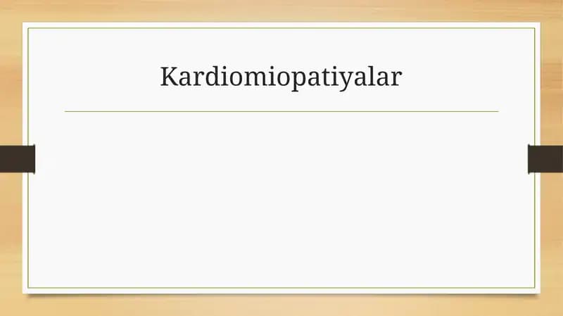 Kardiomiopatiyalar