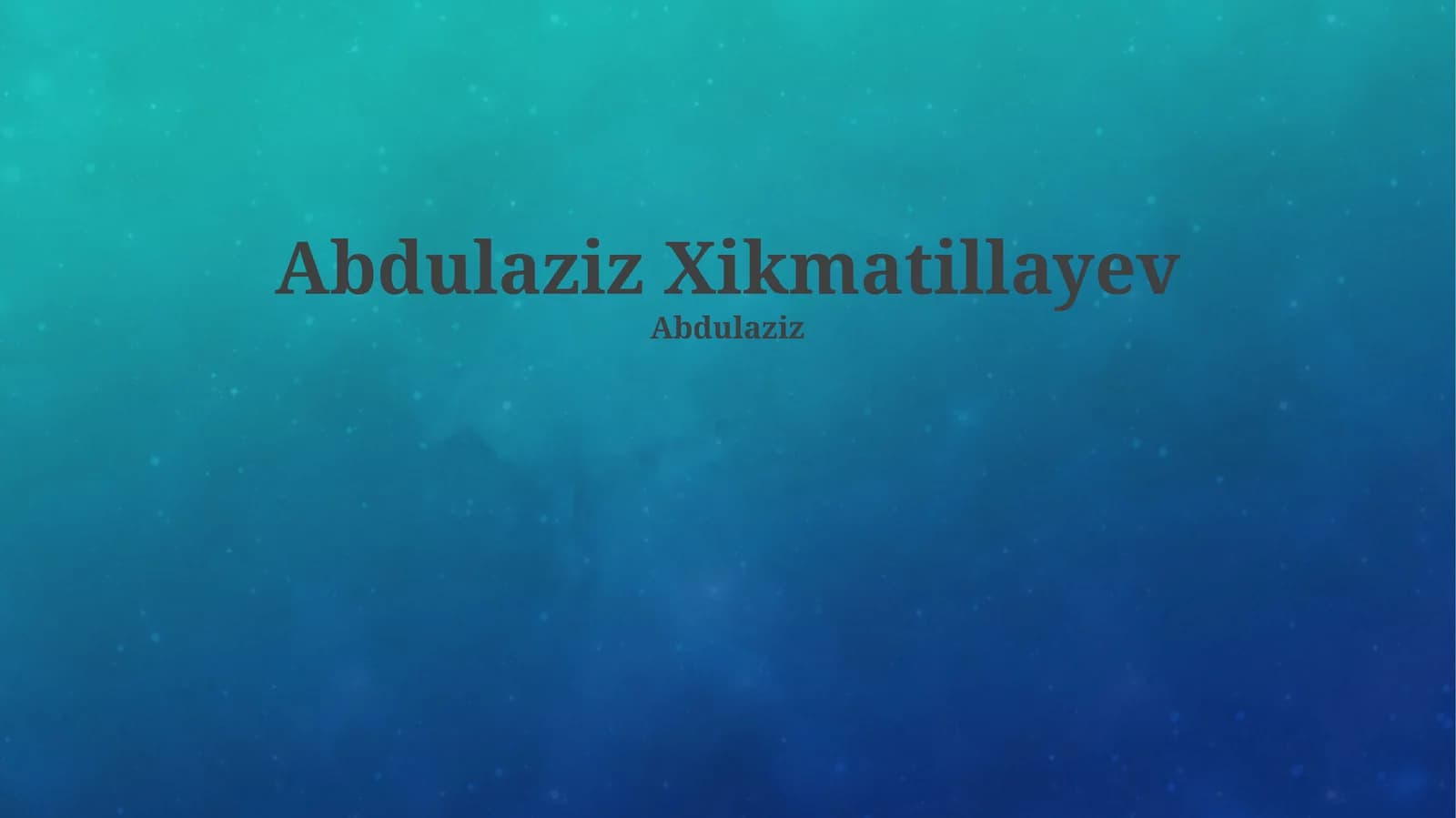 Abdulaziz Xikmatillayev