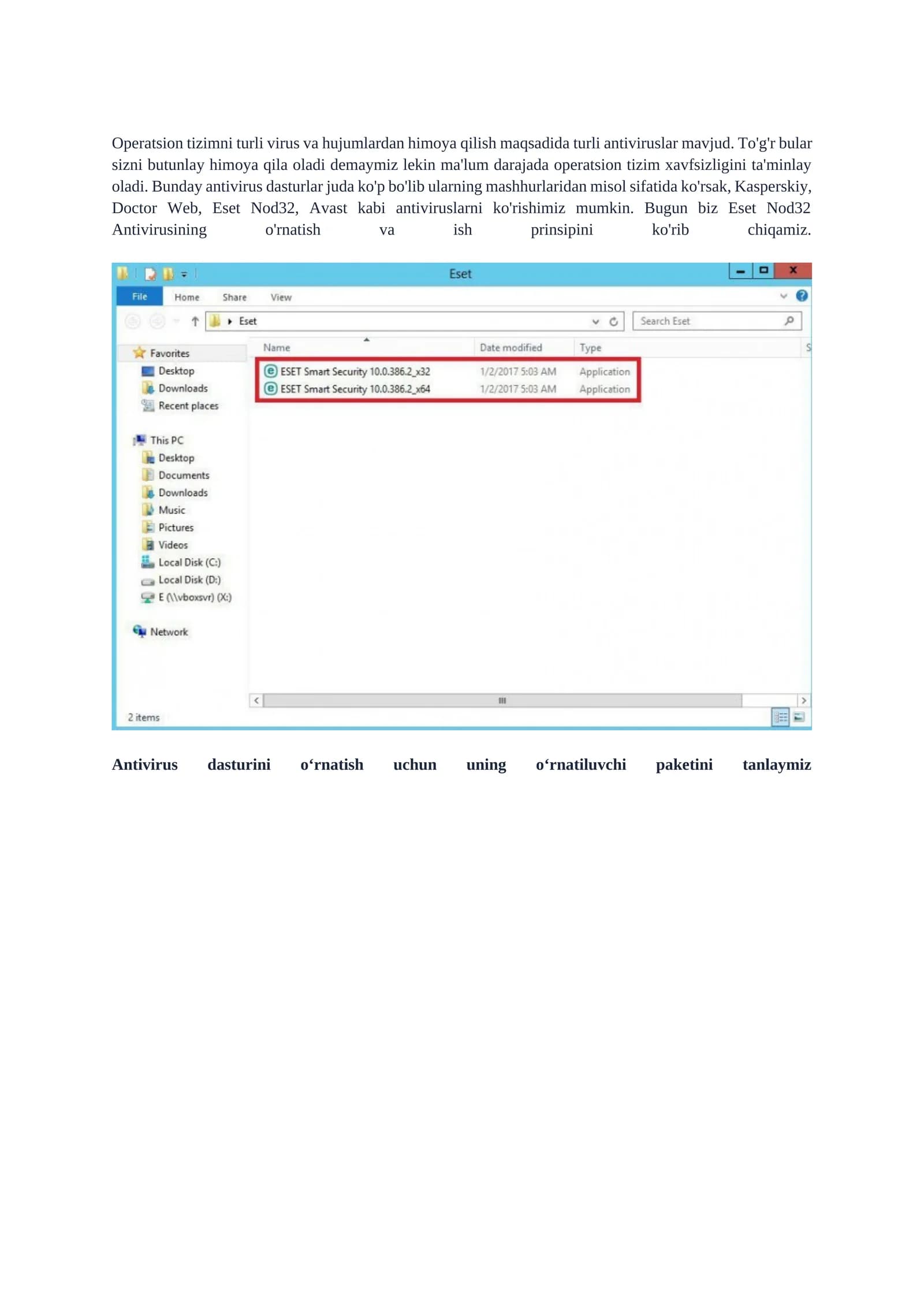 Eset Nod32 Antivirus o'rnatish