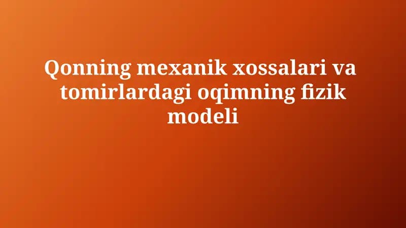 Qonningmexanikxossalarivatomirlardagioqimningfizikmodeli