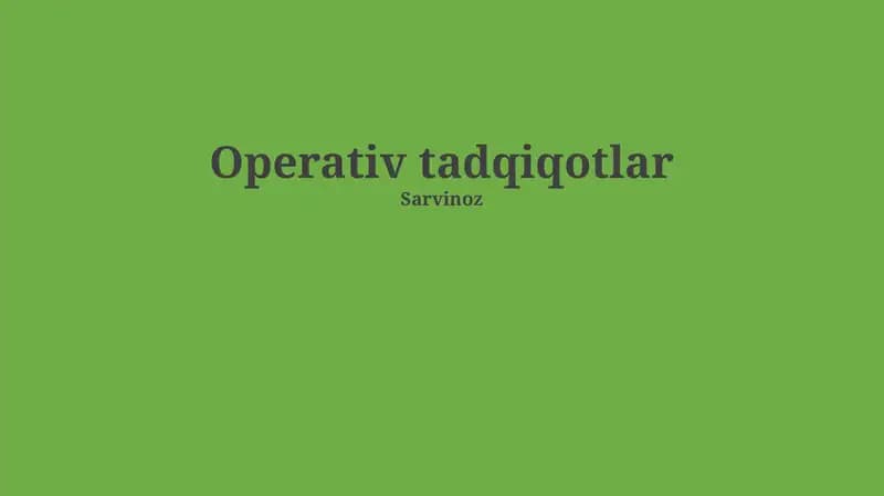 Operativ tadqiqotlar