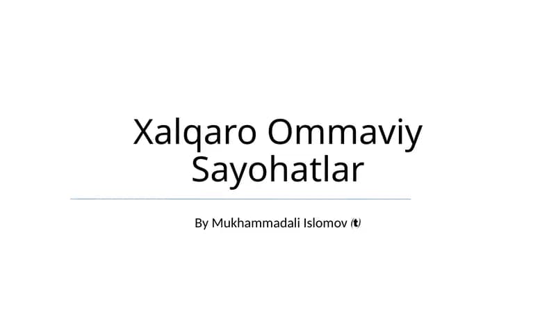 Xalqaro Ommaviy Sayohatlar