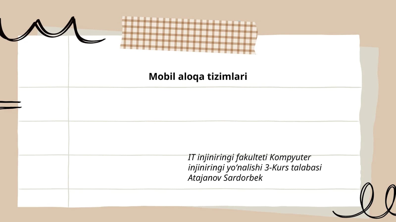 Mobil aloqa texnologiyalari
