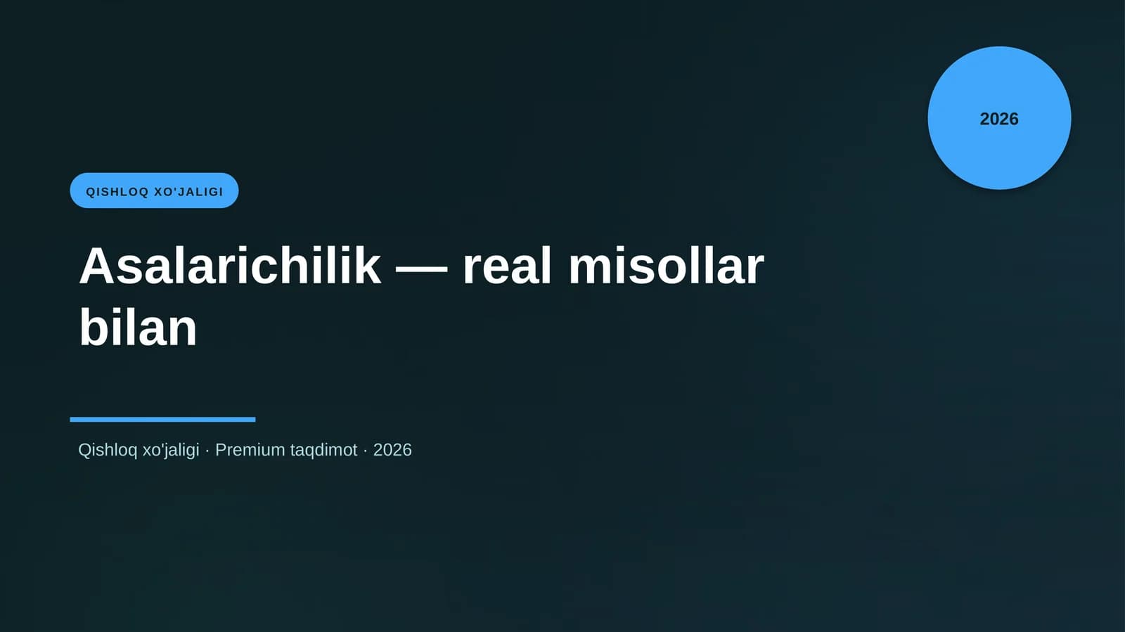 Asalarichilik — real misollar bilan