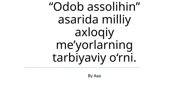 "Odob Assolihin"