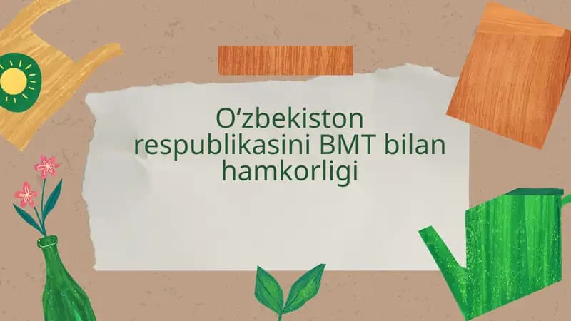 O‘zbekiston respublikasini BMT bilan hamkorligi