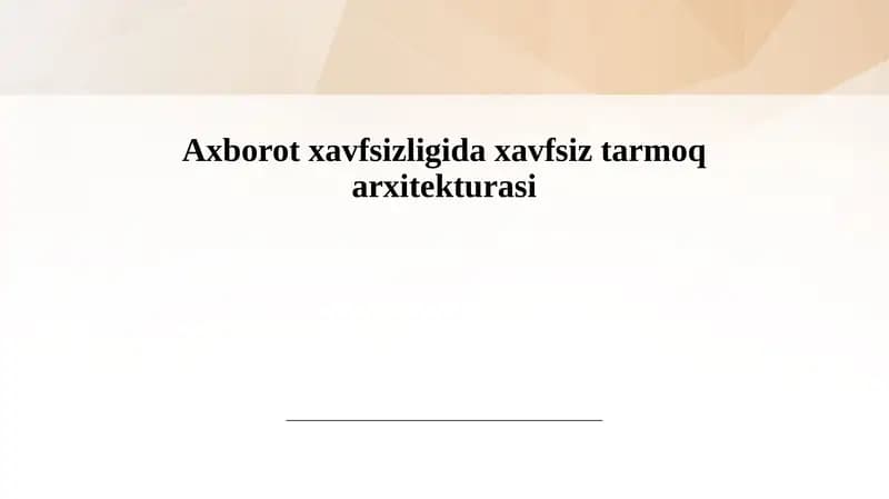 Tarmoq infratuzilmasi