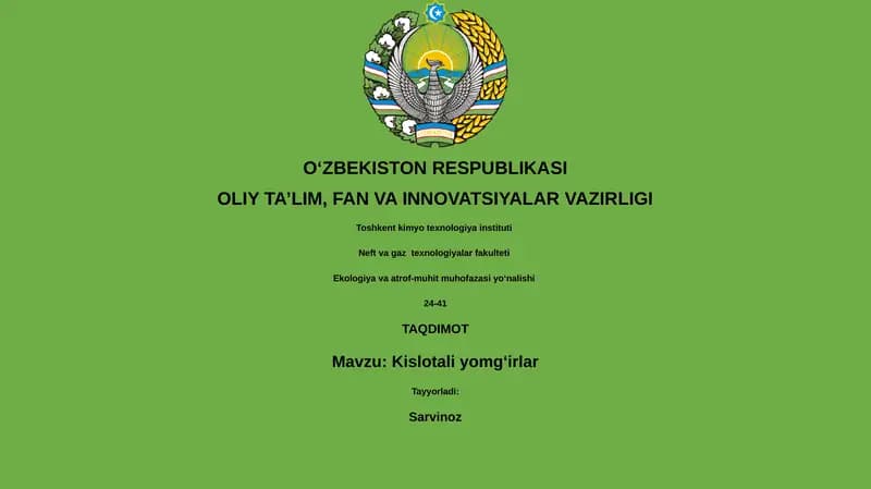 Kislotali yomgʻirlar