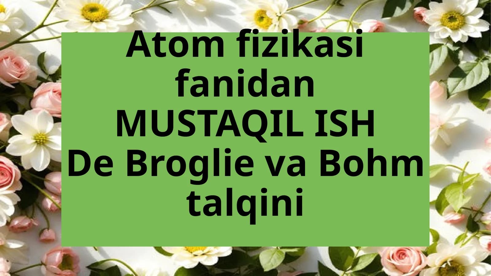 De Broyl-Bohm nazariyasi