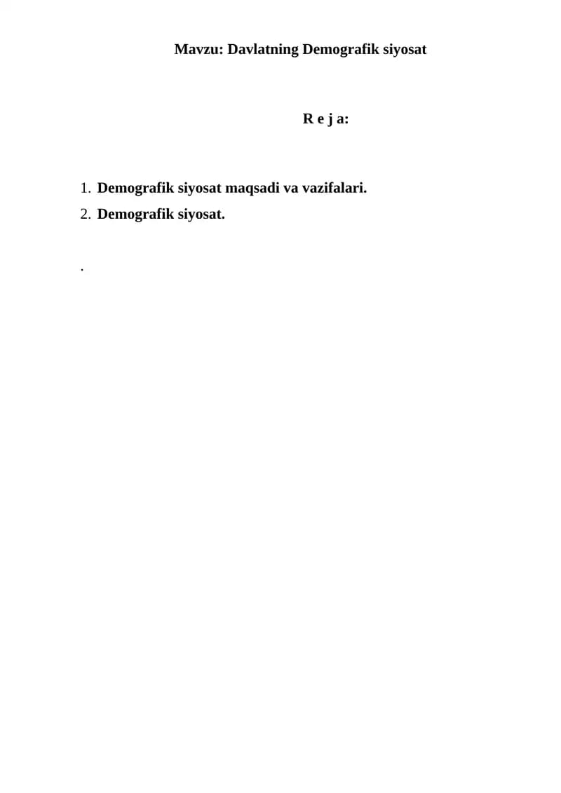 Davlatning Demografik siyosat