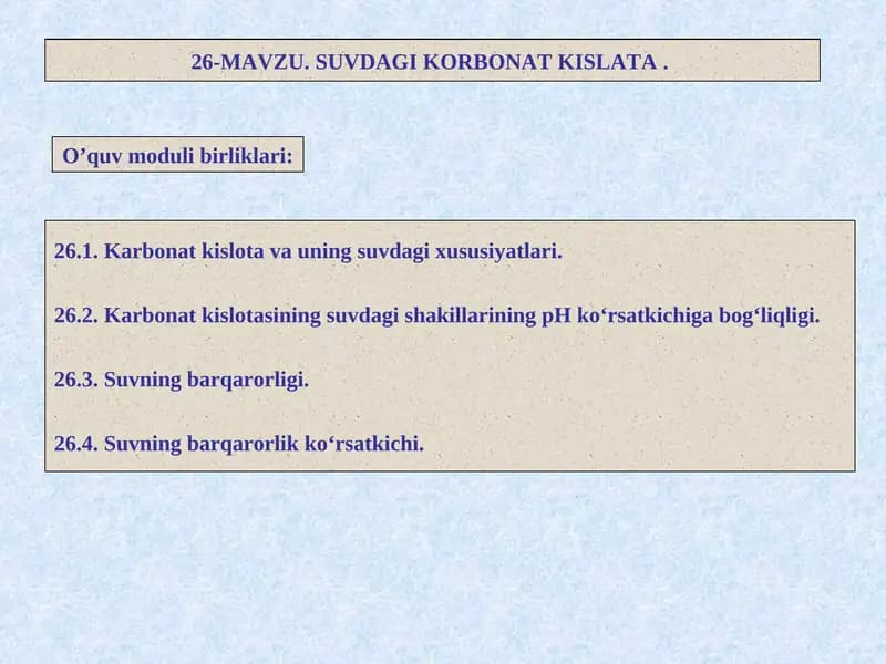 SUVDAGI KARBONAT KISLATA