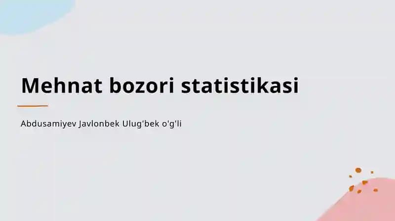 Mehnat Bozori Statistikasi