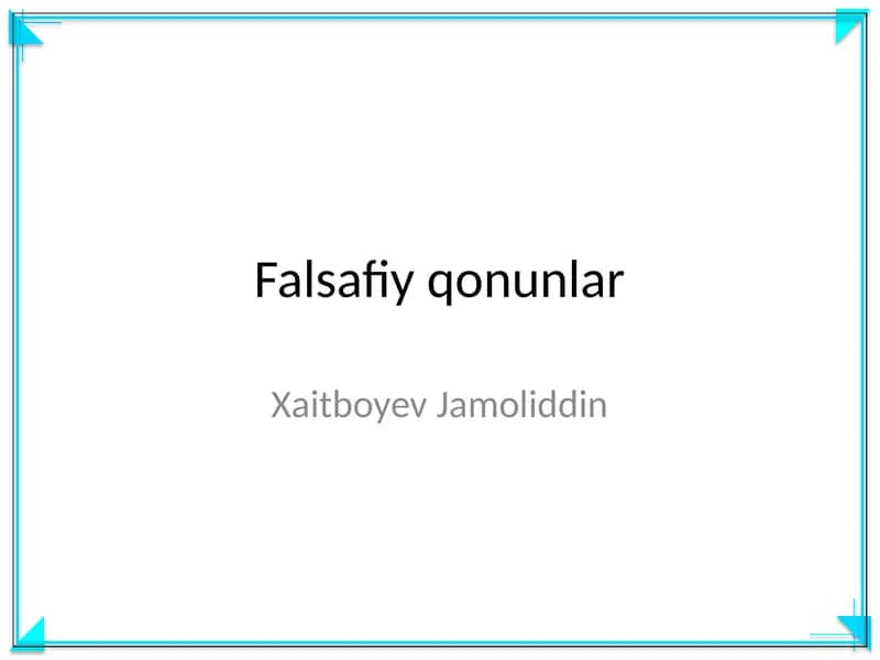 Falsafiy qonunlar