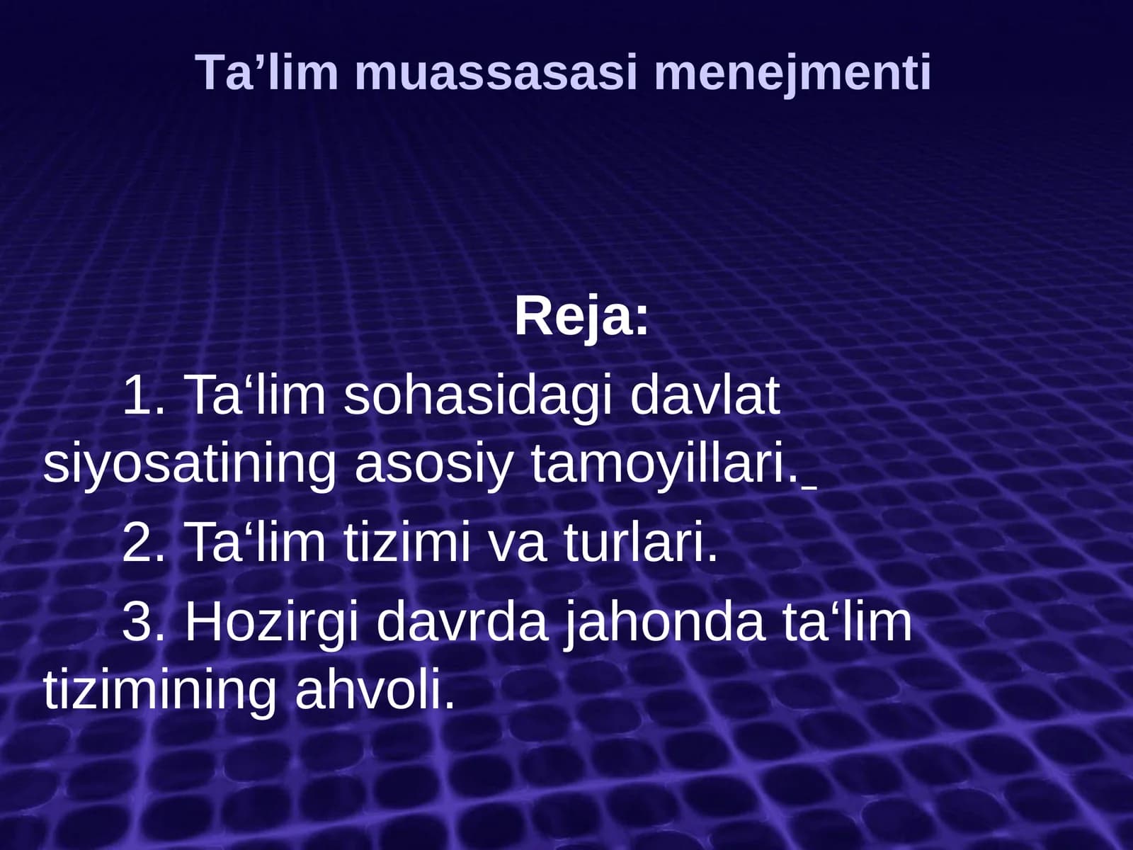 Tа’lim muаssаsаsi mеnеjmеnti