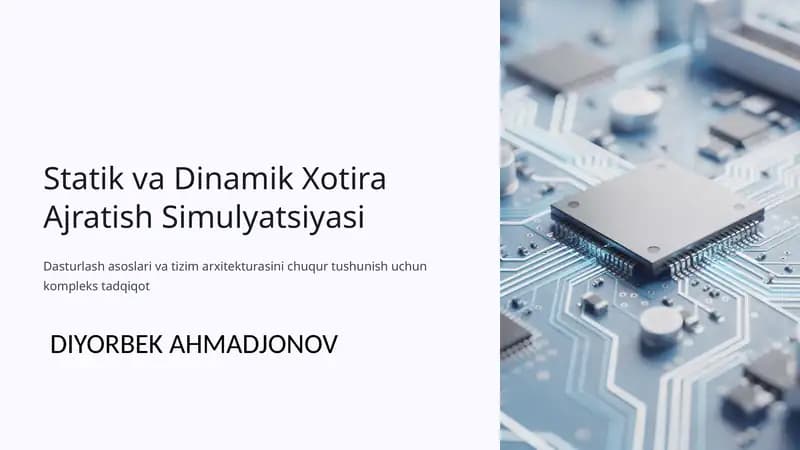 Statik va Dinamik Xotira Ajratish Simulyatsiyasi