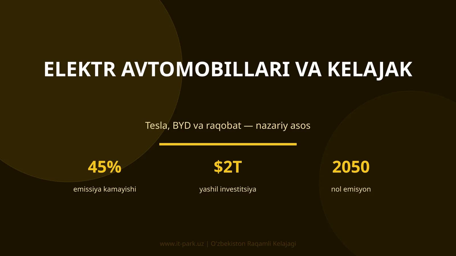 Elektr avtomobillari va kelajak