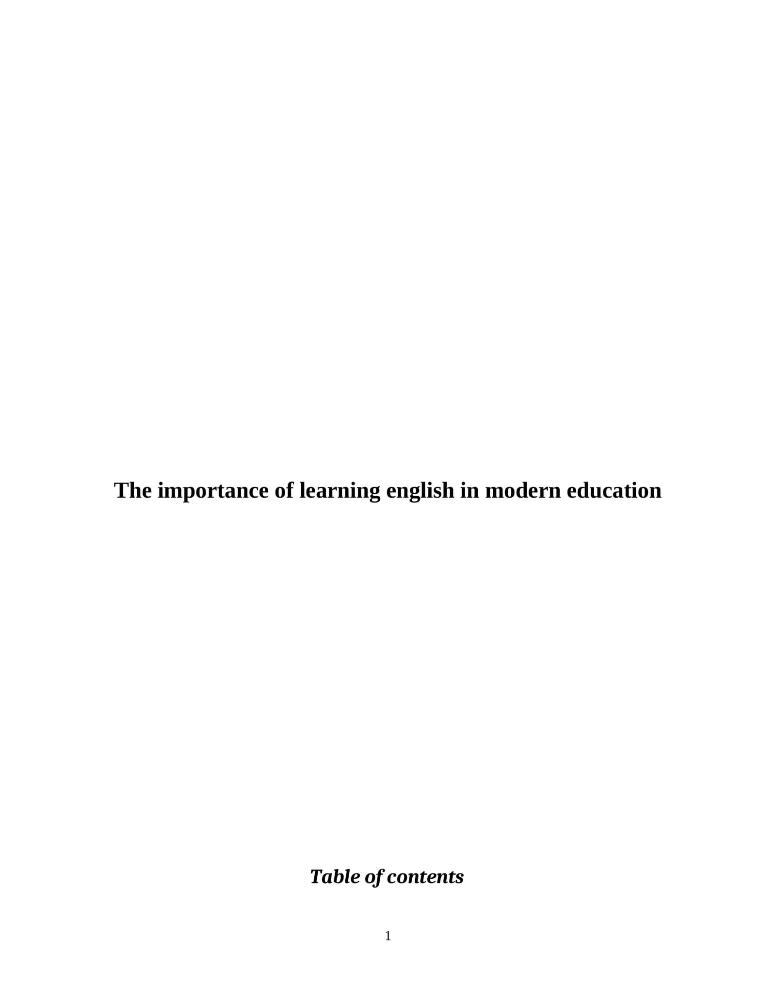 The importance of learning English in modern education