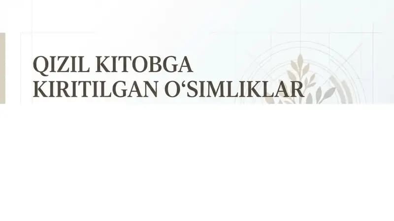 Qizil kitobga kiritilgan oʻsimliklar