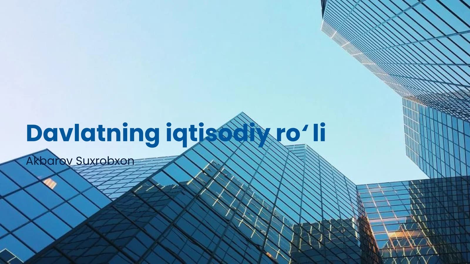 Davlatning iqtisodiy ro‘li